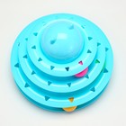 Игровой комплекс «Пижон» для кошек с 3 шариками, 24.5×24.5×13 см, голубой - Фото 2