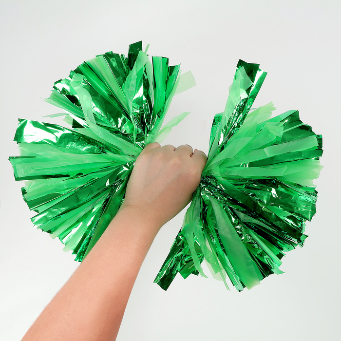 Помпон для чирлидинга, 1 шт., зеленый, фольга - Фото 1