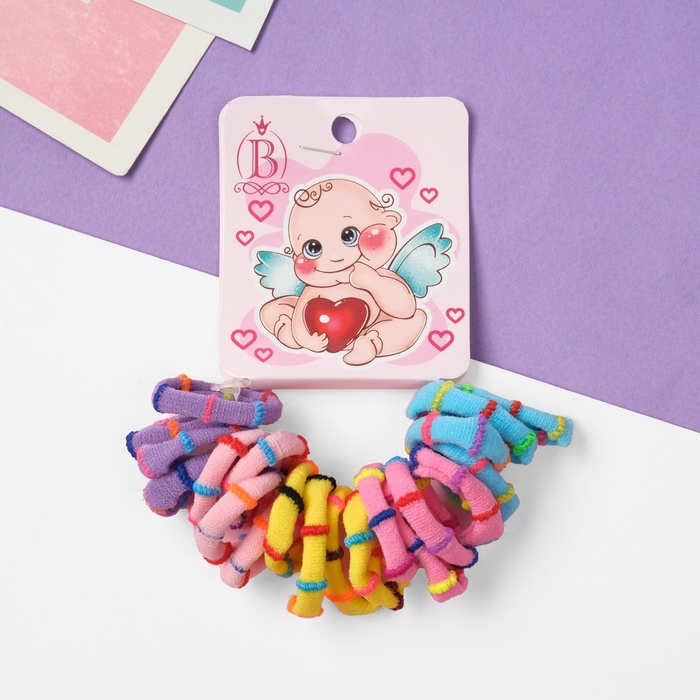 Резинки для волос Выбражулька «Карапуз», набор 20 шт., ангелок, 2 см, полоски - Фото 1