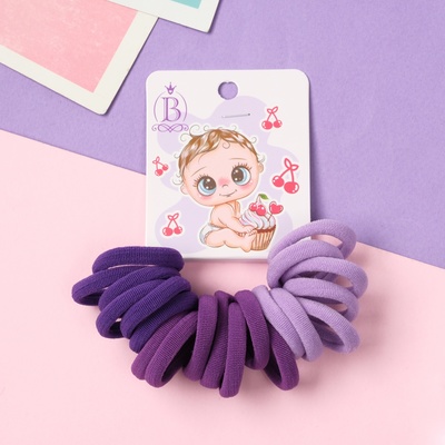 Резинки для волос «Карапуз», набор 20 шт., глазки, 2 см, сиреневые, фиолетовые