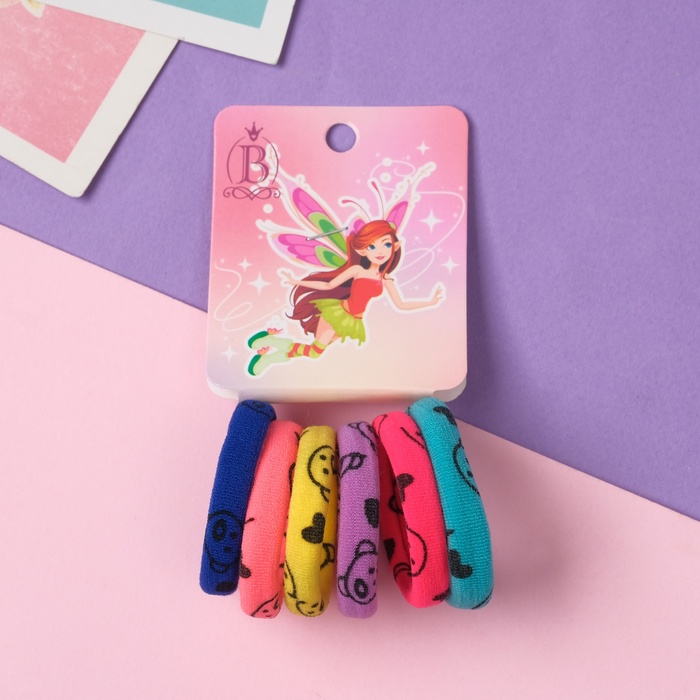 Резинки для волос «Фея Джул», набор 6 шт., 4 см, мишки - Фото 1