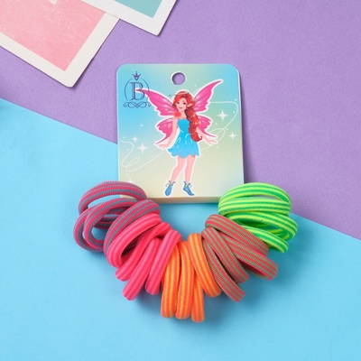 Резинки для волос «Фея Кэти», набор 20 шт., 2.5 см, полоски