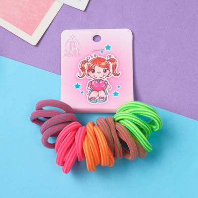 Резинки для волос «Амурные дела», набор 20 шт., девчуля, 2.5 см, полоски