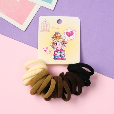 Резинки для волос «Амурные дела», набор 20 шт., мечты, 2.5 см, коричневые