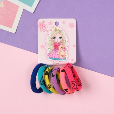 Резинки для волос «Принцесса», набор 6 шт., кудри, 4 см, мишки