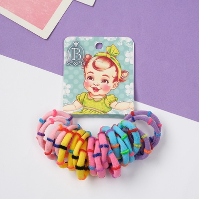 Резинки для волос «Крошка», набор 20 шт., бантик, 2 см, полоски