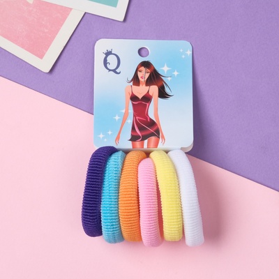 Резинки для волос QF «Анна», набор 6 шт., грёзы, 4 см