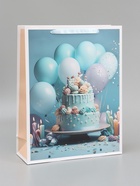 Пакет подарочный ламинированный вертикальный «Торт», 33×42×10 см - Фото 1