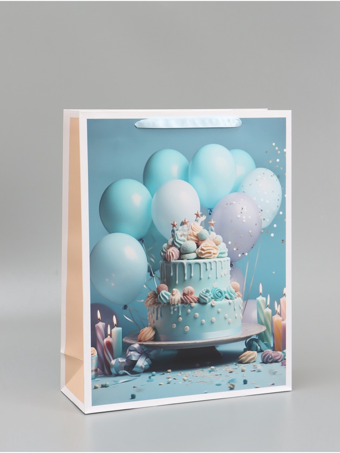 Пакет подарочный ламинированный вертикальный «Торт», 33×42×10 см - Фото 1