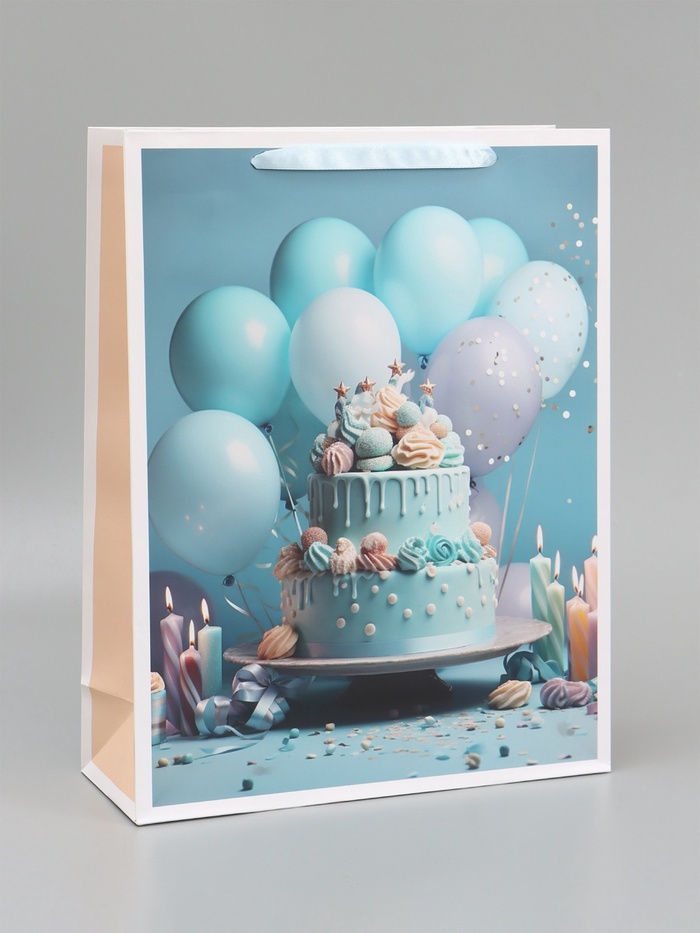 Пакет подарочный ламинированный вертикальный «Торт», 33×42×10 см - Фото 1