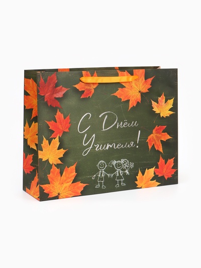 Пакет ламинированный горизонтальный «С Днем Учителя!», 40×31×11.5 см