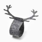 Набор колец для салфеток «Доляна. Олень», 4 шт., серые, 15×5 см - Фото 4