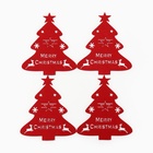 Набор для декора столовых предметов «Ёлка», 4 шт., красный, 20×17 см, 100%п/э, фетр - Фото 2