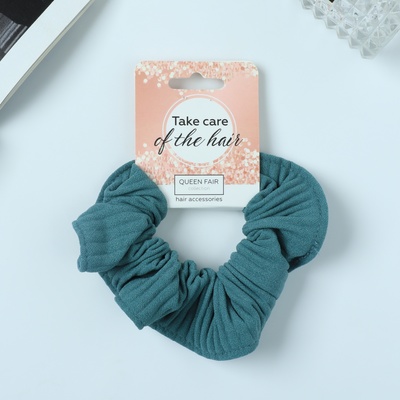 Резинка для волос QF «Орбита», текстура полоска, 10 см, зелёная