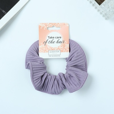 Резинка для волос QF «Орбита», текстура полоска, 10 см, серо-сиреневая