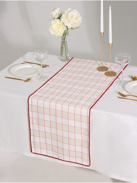 Дорожка на стол Этель Bright cage 40×149 см, 100% хлопок, рогожка 186 г/м², бежевая