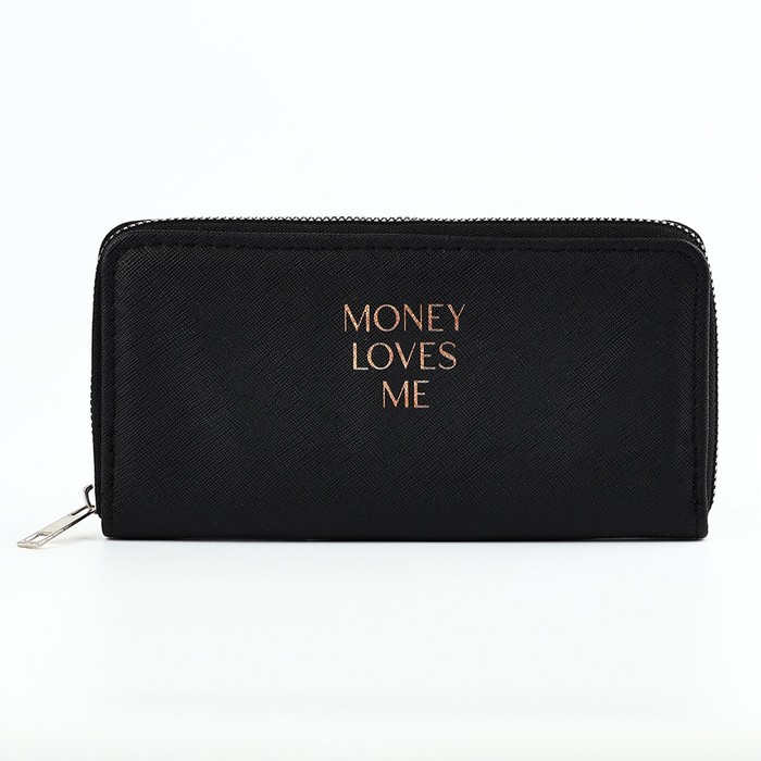 Кошелек кожзам "Money loves me" 19*10 см