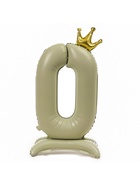 Воздушный шар фольгированный 42" «Цифра 0 с короной», на подставке - Фото 2