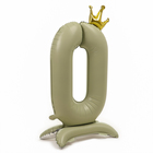 Воздушный шар фольгированный 42" «Цифра 0 с короной», на подставке - Фото 3
