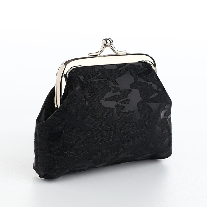 Кошелёк монетница женская на фермуаре, цвет чёрный - Фото 1