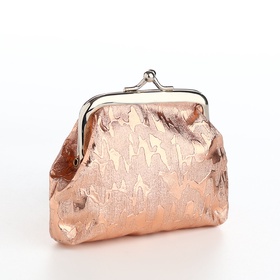 Кошелёк-монетница на фермуаре, 9×1.5×8 см, блестящий, бронзовый