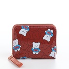 Кошелёк на молнии, коричневый - Фото 3