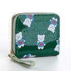 Кошелёк на молнии «Мишки», зелёный - Фото 2