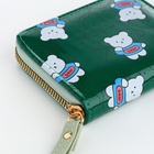Кошелёк на молнии «Мишки», зелёный - Фото 5
