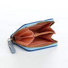 Кошелёк женский на молнии с ремешком, лакированный, синий - Фото 7