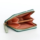 Кошелёк женский на молнии с ремешком, лакированный, зелёный - Фото 7