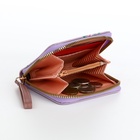 Кошелёк женский на молнии с ремешком, лакированный, сиреневый - Фото 5