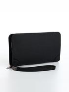 Портмоне мужское, с ручкой, на молнии, отдел для карт, монет, чёрное - Фото 6