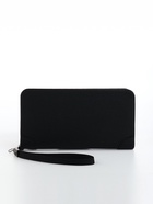 Портмоне мужское, с ручкой, на молнии, отдел для карт, монет, чёрное - Фото 5