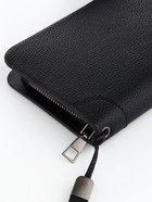 Портмоне мужское, с ручкой, на молнии, отдел для карт, монет, чёрное - Фото 3