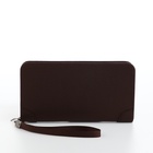 Портмоне мужское на молнии, отдел для карт, монет, коричневое - Фото 5