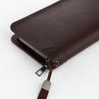 Портмоне мужское на молнии, отдел для карт, монет, коричневое - Фото 3