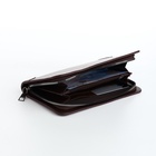 Портмоне мужское на молнии, отдел для карт, монет, коричневое - Фото 2