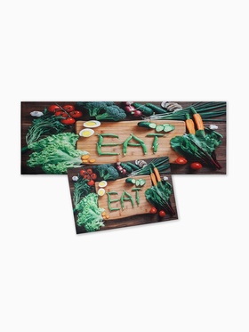 Набор ковриков для кухни Этель «EAT», 2 шт., 38×58 см, 38×118 см