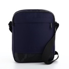 Сумка мужская через плечо, наружный карман, 20×8×23 см, синяя - Фото 3