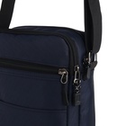 Сумка мужская через плечо, 2 отдела на молниях, наружный карман, 20×8×23 см, синяя - Фото 5