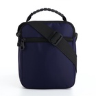 Сумка кросс-боди мужская на молнии, 3 наружных кармана, 17×10×21 см, синяя - Фото 4