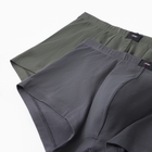 Набор мужских трусов боксеры (2 шт.), цвет тёмный хаки/графит, р-р 48 (M) - фото 25345670