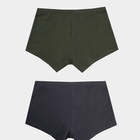 Набор мужских трусов боксеры (2 шт.), цвет тёмный хаки/графит, р-р 48 (M) - фото 25345672