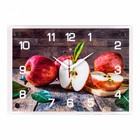Часы настенные, интерьерные "Яблоки на столе", 25 х 35 см, бесшумные - фото 12155009
