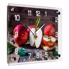 Часы настенные, интерьерные "Яблоки на столе", 25 х 35 см, бесшумные - фото 12155010