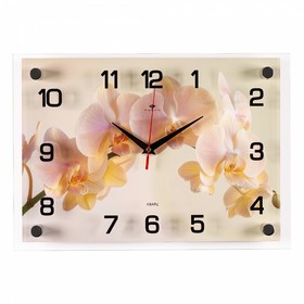 Часы настенные, интерьерные "Орхидея ", 25 х 35 см, бесшумные
