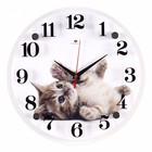 Часы настенные, интерьерные "Серый котёнок", 30 х 30 см, бесшумные - фото 12155032
