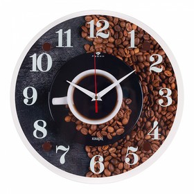 Часы настенные, интерьерные "Чёрный кофе", 30 х 30 см, бесшумные
