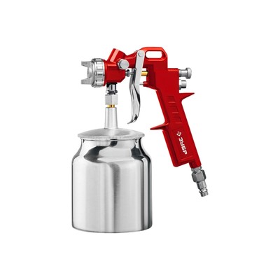 Краскопульт ЗУБР MS 200N-3, пневматический, c нижним бачком, сопла 1.2/1.5/1.8 мм