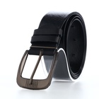 Ремень мужской, ширина 3.5 см, винт, один прокол, пряжка металл, чёрный - Фото 3